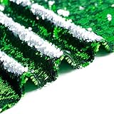 Package Including：Half yard sequin flip fabric, green + silver sequin fabric. size: 18 x 49 Inch (L*W). Big Sequin Fabric：Large 0.2 inch right size in high density for graffiti.You can make different sequin products according to your needs. Flip DIY ...
