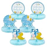 Sparkle and Bash Baby Shower Table Honeycomb Decorations for Boy (6 Pack) 3 Designs