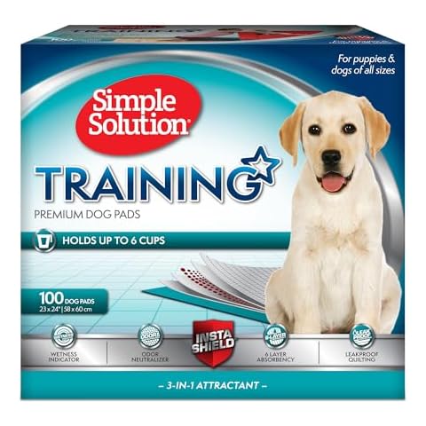 Simple Solution Large Pee Pads For Dogs, XL Puppy Potty Training Wee Wee Pad, 6 Layers Thick, Instashield Absorbent, Attracts Dogs, Leak Proof, Odor Neutralizing, Disposable, LARGE 23"x24", 100 Count Cover