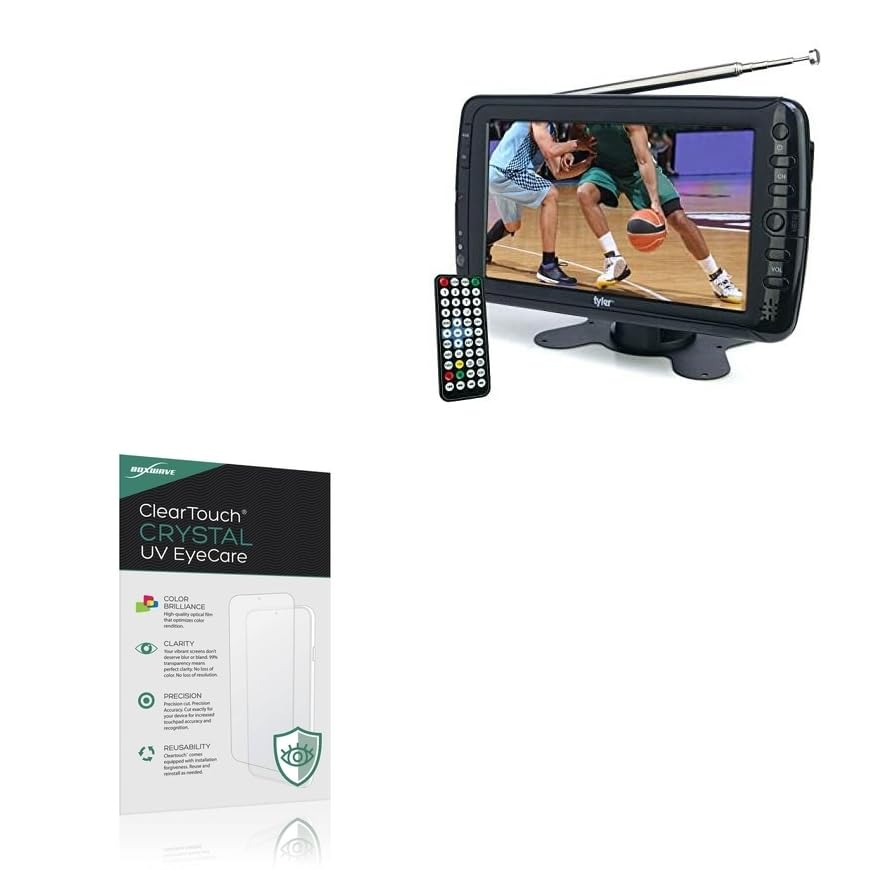 BoxWave Screen Protector Compatible With Tyler Portable TV LCD Monitor TTV701-7 (7 in) - ClearTouch Crystal Anti-UV EyeCare (2-Pack), Filters out Harmful Blue Light Reduce Fatigue