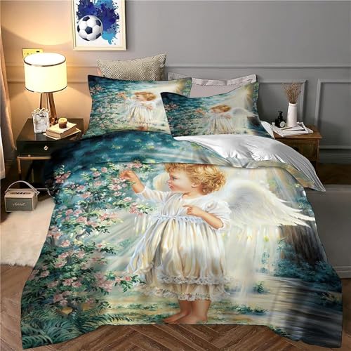 Housse de couette 200x200cm microfibre avec fermeture éclair temple antique