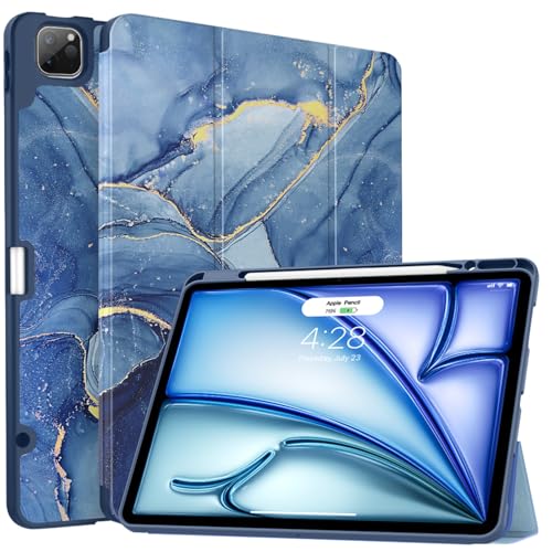 Soke Case for iPad Air 13 Inch (M4/M3/M2,2026-2024), Navy Marble