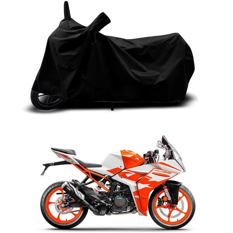 Image of 100% Scratchproof /UV-Rays /Heat Protection /Birds Dropping /Water Resistant /Dust Proof /Waterproof /Full Bike Scooty Two Wheeler Body Cover Compatible for RC 125 STD All Varients[Black]