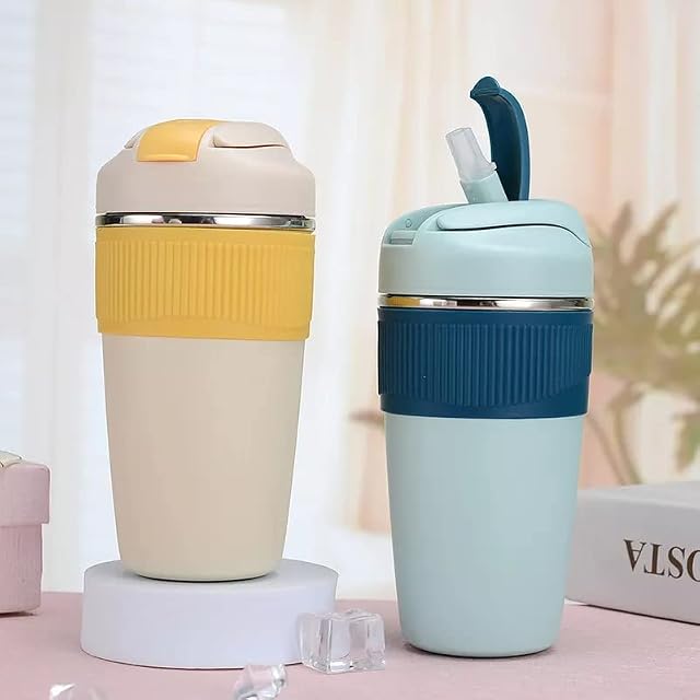 FaviU Travel Coffee Mug I Travel Mugs for hot Drinks I Insulated Coffee Cup with Leakproof Lid I Travel Coffee Cup I Reusable Coffee Cup with Lid for Hot & Cold Drinks 17oz/480ml (Blue)