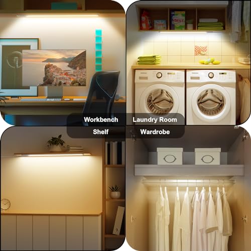 Image of Under Cabinet Lighting Natural White 4000K, Dimmable Under Cabinet Lights with Touch Switch, LED Under Counter Lighting for Desk