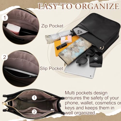 Image of VX VONXURY Crossbody Bags for Women,Trendy Vegan Leather Shoulder Handbags,Fashion Hobo Purses with 2 Wide Straps