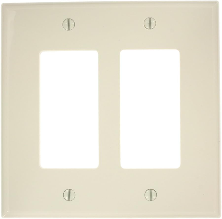 Leviton 2-Gang Duplex Receptacle Wallplate, Midway Size, PJ82, Brown