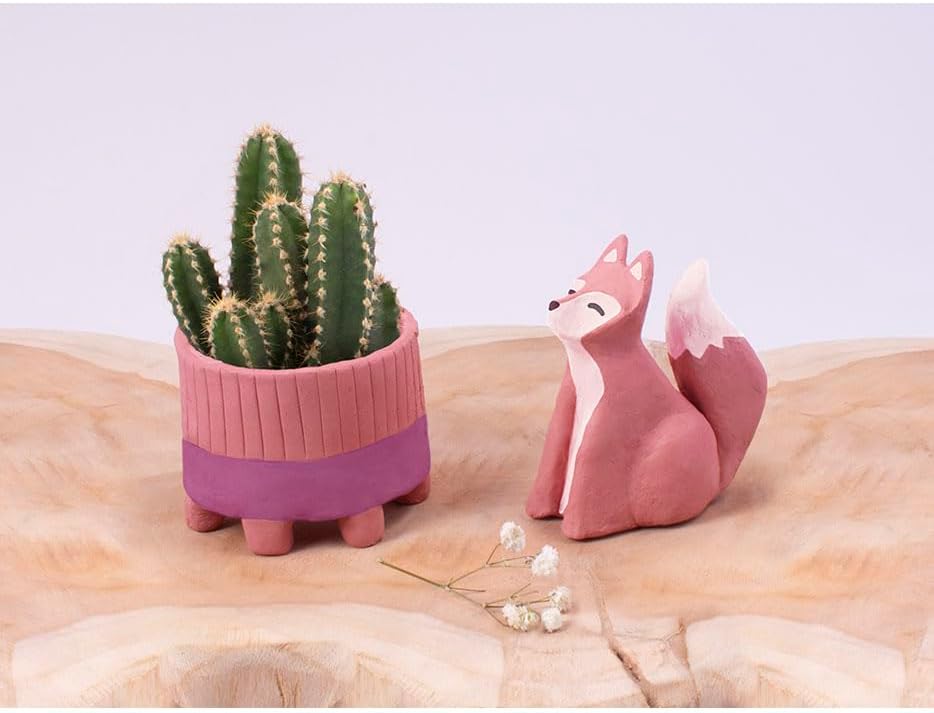 Miniatura 6 de Jovi - Arcilla de modelado de secado al aire, juego de 3 unidades, 1.1 libras cada una, total de 3.3 libras, no necesita horno, color terracota,