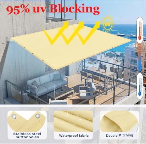 Voile d'ombrage rectangulaire blanc imperméable de 1.7x2.8m pour aménagement extérieur balcon