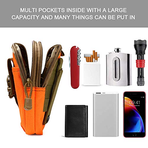 Flintronic Bolsa Cintura Táctica, Bolso Cinturón Táctica Militar Compacta 1000D Nylon para Herramientas Pequeñas de Multiusos Teléfono Móvil al Aire Libre Deportes Senderismo y Camping, con Mosquetón - imagen 3