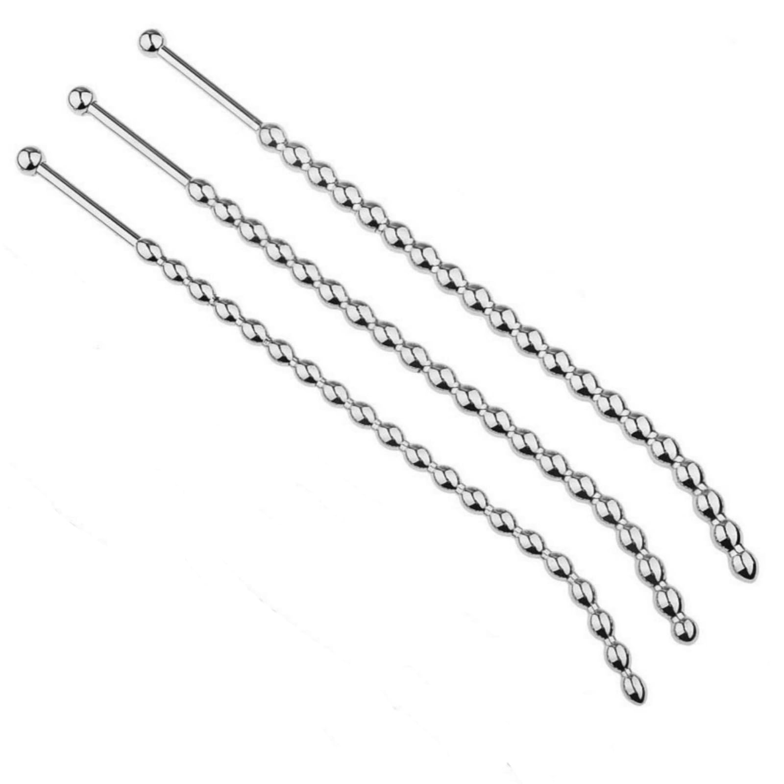 7 misure sonda uretrale estesa da uomo Accessori metallici curvi per esercizi e protezione - itM59 (3 pc(8mm/9mm/10mm）)