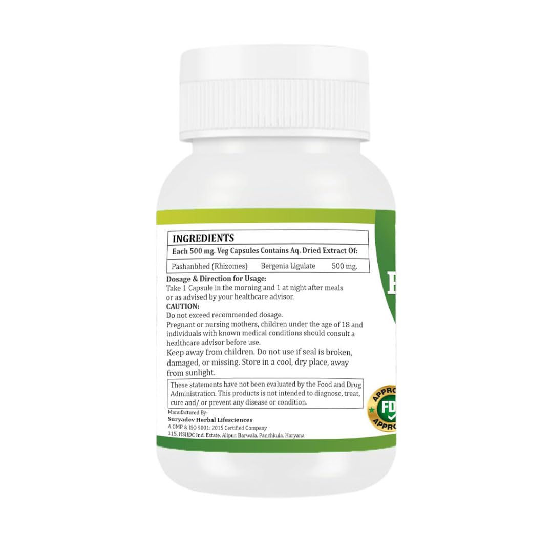 Pashanbhed Capsules | Ayurvedic Herbal Formula with Bergenia ligulata | Plant-Based Supplement | Vegan | 60 Veg Capsules | Traditional Botanical Ingredient (Pack of 1) — Amazon image 2