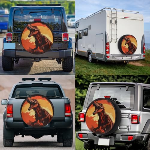 Image of Spare Tire Cover for RV Trailer, Dinosaur Ferocious Animal Tire Covers Universal Fit for Travel Trailer Camper Jeep RV SUV Truck Waterproof Wheel Cover (16 inch for Diameter 29 inch - 31 inch)