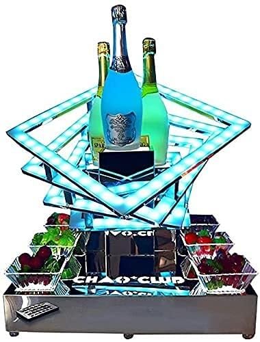 Illuminated Bottle Display Stand with Remote Control - LED Lighted Liquor Bottle Display Shelf for Bar, Liquor, Wine Rack