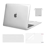 Compatible with MacBook Air 13 inch Case M1 Chip 2021-2018 Release A2337 A2179 A1932&comma; Plastic Hard Shell&Keyboard Cover&Screen Film&Storage Bag for MacBook Air 13&period;3 inch Case&comma; Transparent