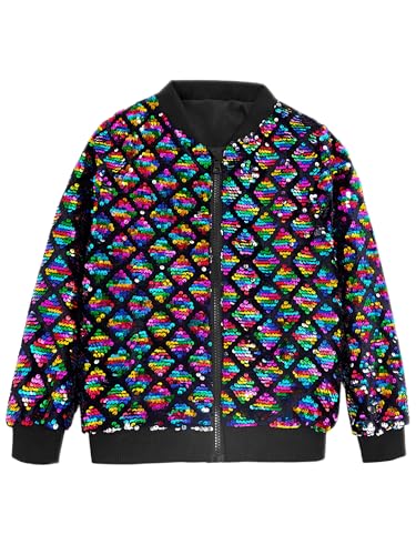 Lars Amadeus Argyle Sequin Bomber Jacket for Men's Party Club Shiny Baseball Varsity Jacket