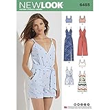 NEW LOOK Sewing Pattern D0562 / 6493 - Misses' Jumpsuit and Dress in Two Lengths with Bralette, A(6-8-10-12-14-16-18)