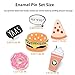 6Pcs Food Enamel Pins Set for Backpacks Jackets Clothes,Cute Coffee Donut Hamburger Pizza Pins for Women Girls Christmas Decorations