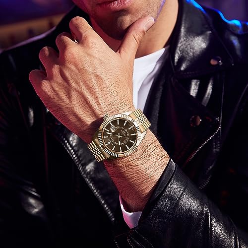 Image of Sapphero Men's Analog Watch - Waterproof Diamond Silver Quartz With Date Display - Stainless Steel Casual Luxury Wrist Watch - Unique Dress Gift for Men