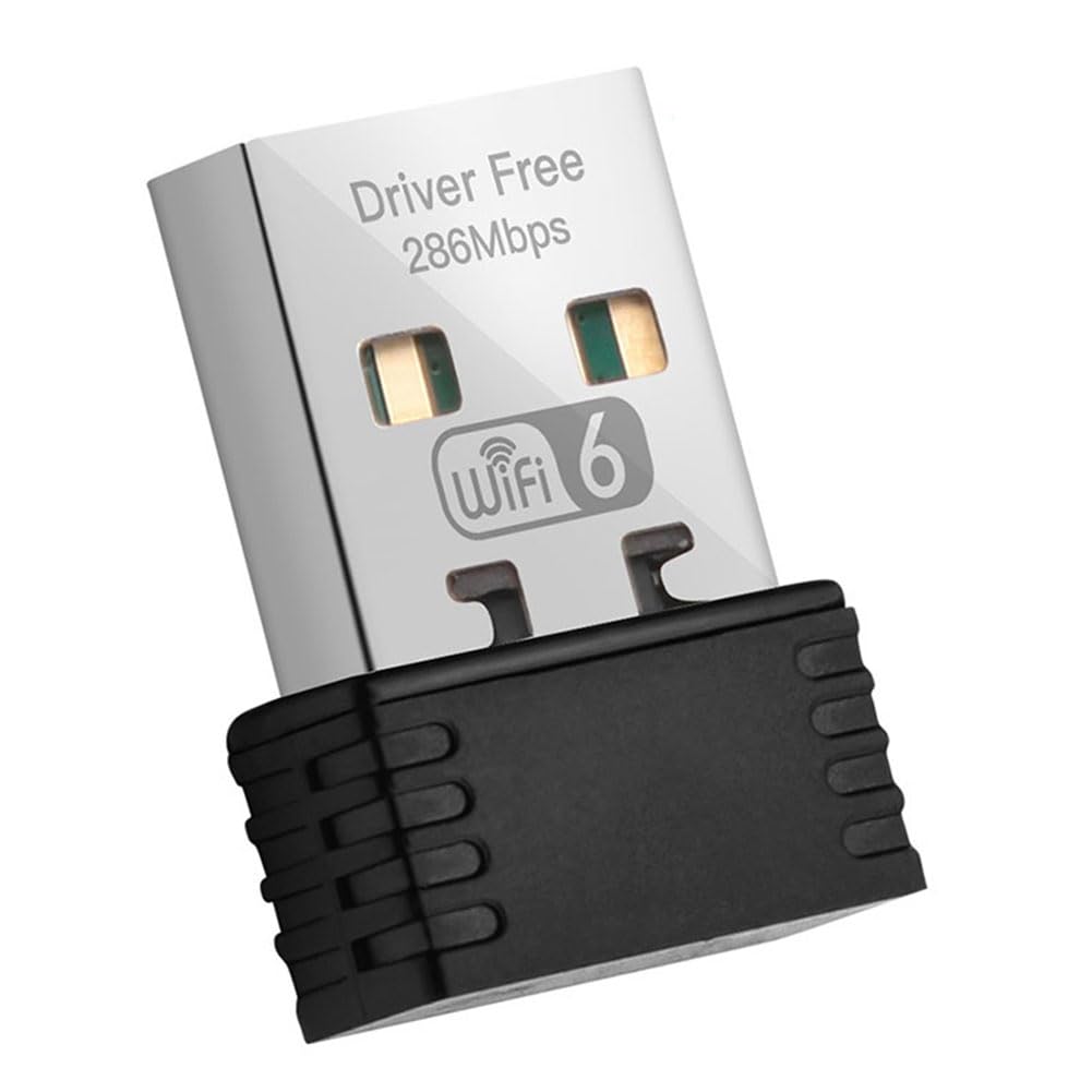 Wireless WiFi 6 Adapter AX286 802.11Ax 2.4GHz Free Driver USB Network Card for Win7/10/11 Computer Mini WiFi Receptor, Black, 500444667