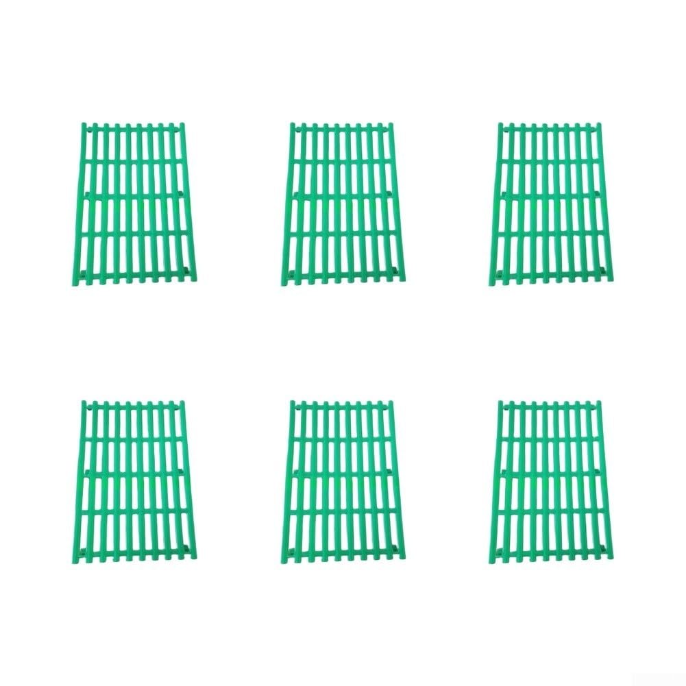 Rabbit Cage Floor Plastic Slatted Mat for Bunny Hutch and Guinea Pig, Green Wire Mesh Protector Base For Foot Sores, For Easy Clean Litter Tray for Breeding Box, 6 Pack(6pcs)