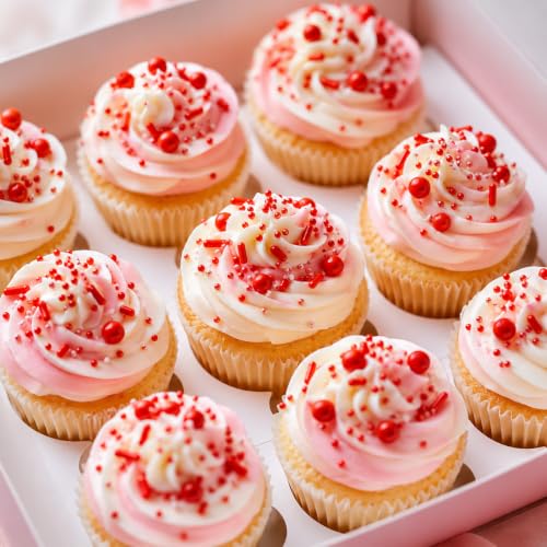 Image of Sprinkles for Cake Decorating Edible Pearls 10.8oz Red Pearl Sprinkles
