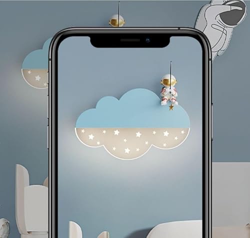 Miniatura 3 de Apliques de pared LED con forma de nube, ideales para inquilinos, apliques de astronautas, lámpara infantil de dibujos animados, luz nocturna