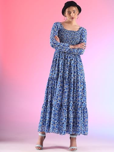 Image of Sheetal Associates Women's Georgette Printed Casual Maxi Fit and Flare Dress
