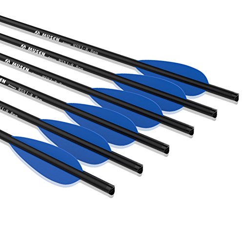 Musen 20 Inch Carbon Archery Crossbow Bolts, Crossbow Arrows with Removable Tips, Hunting and Target Practice Crossbow Bolts, 12 Pack Green