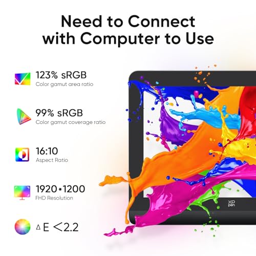 Image of XPPen Artist Pro 14 Gen2 Drawing Tablet with Screen 14 inch Graphic Art Tablet with Full Laminated Anti-Glare Screen 16384 Pressure Levels X3 Pro Battery-Free Stylus 123% sRGB Tilt Stand Mini Keydial