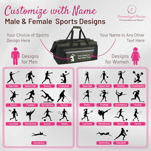 Personalized Sports Duffel Bags for Men and Women - 22” Customized Travel Duffle with Name & Football Design - Water Resistant Two-Toned Overnight Weekender Bag - Navy2