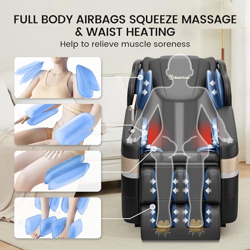 Real Relax B03218A1-0604 Massage Chair, 2024 Full Body Zero Gravity Massage Recliner thumb #2