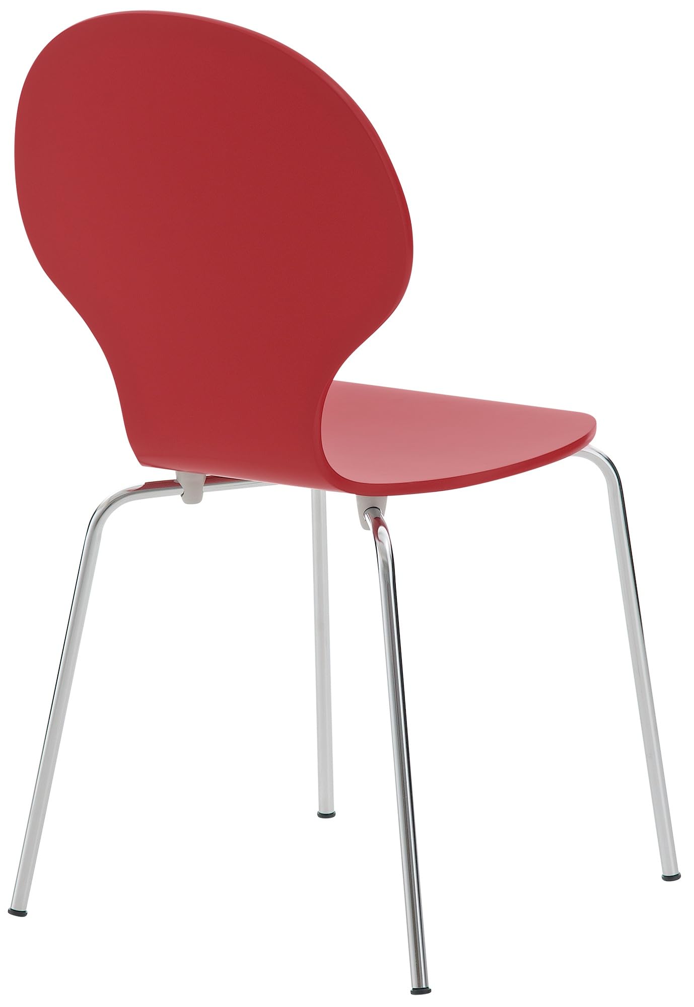 CLP Set 2 Sedie Impilabili Diego in Legno Robusto I Sedie Attesa con Telaio in Metallo I Sedie Ergonomiche E Facili da Pulire, Colore:Rosso