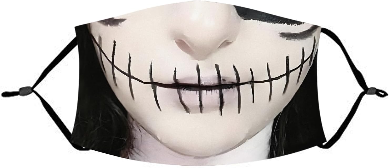 Skull Face Reusable Balaclava Facial Decorations Bandanas Lightweight Funny Skeleton Scarf for Women and Men