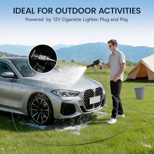 Cordless Pressure Washer 12000mAh Battery, Cordless Jet Wash 30-60 Min Runtime, Portable Power Washer with 5M Hose & 5-in-1 Nozzle, Type-C Charging, Foam Pot for Car, Bike, Floor, Garden Watering - Image 6