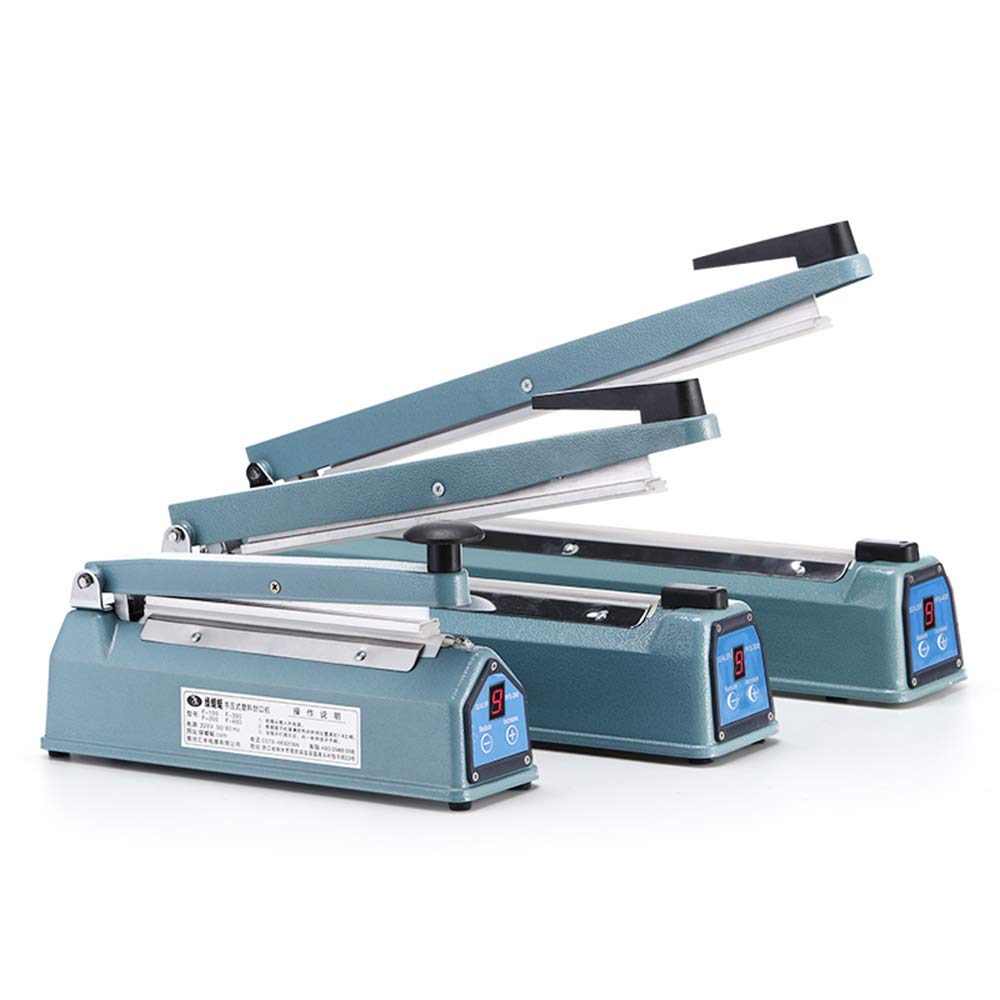 Hanchen Selladora Térmica 200/300/400mm Sellador de Bolsas de Plástico con Pantalla LED para Bolsa de PP PE Papel Kraft Textil no Tejido (Ancho de sellado: 3mm, Longitud de sellado: 200mm)