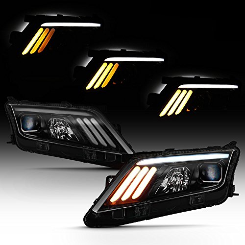 ACANII - For Black Smoke 2010-2012 Ford Fusion LED [SEQUENTIAL Signal] DRL Projector Headlights Headlamps Left + Right