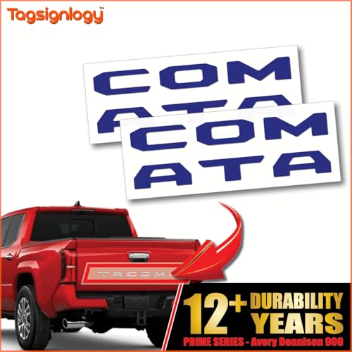 Image of (2 Sets) Prime Series UV Weatherproof Vinyl Decals Precut Letter Inserts Compatible Fits Tacoma Tailgate 2024-2026 (Gloss Navy)