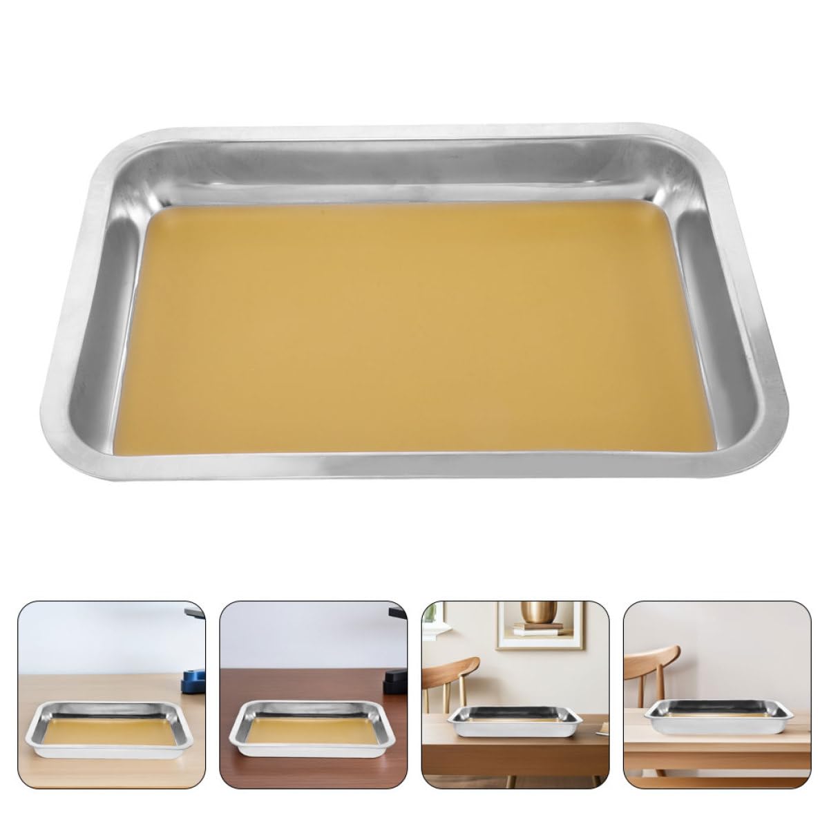 Vassoio da Dissezione A4 in Acciaio Inox Giallo, 2 Pezzi | Diagramma Anatomico Chiaro, Bordi Lisci, Pulizia Semplice, Uso Didattico per Biologia e Studio