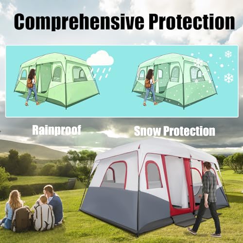 Carpa familiar para camping 8-12 personas 169.29x120.08x79.92 in miniatura 3