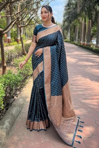 Image of Women's Kanjivaram Soft Silk Banarasi Saree With Blouse Piece | Banarasi Sari For Women | Saree with Blosepiece