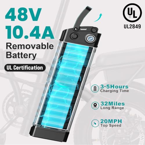 LELEKUAI Electric Bike for Adults, 1200W Peak Motor Commuter Ebike, 20-28MPH Speed, 32 Miles Range, Removable Waterproof Battery, Dual Disc Brakes Electric Bicycle, UL 2849 Certified - Image 4