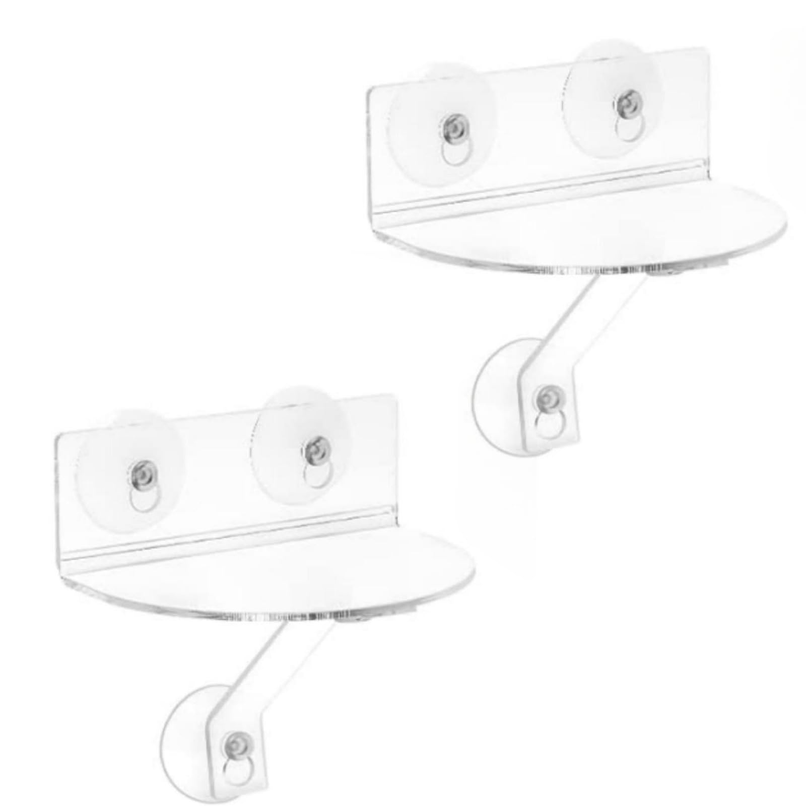 Tsophreniq 2pcs Acrylic Window Display Shelf for Indoor Plant Suction Cup Bracket for Succulents Planter Windowsill Extender Acrylic Window Shelf