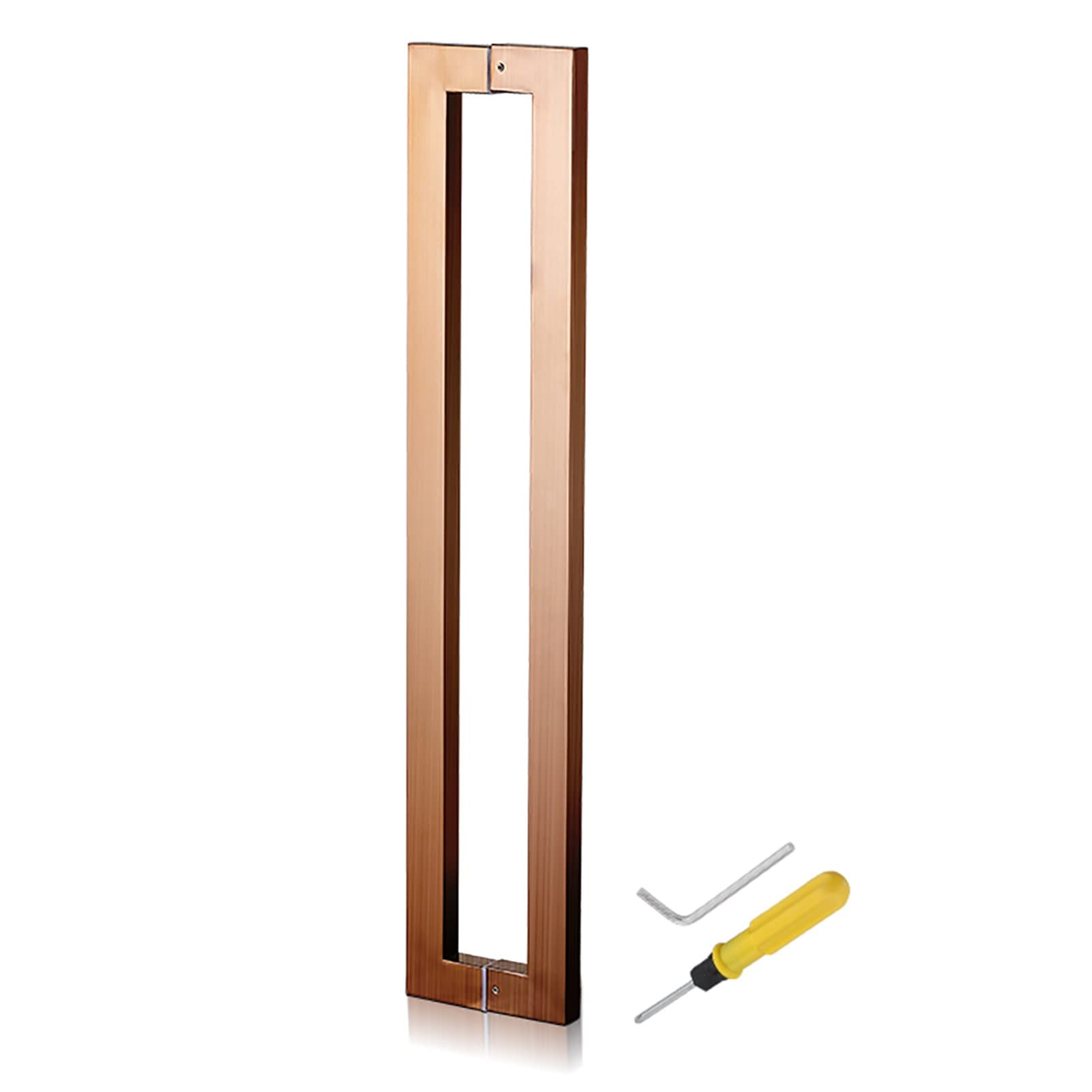 GYRAZXS Door Pull Stainless Steel Pulls Door Handles Set,Barn Bathroom Entry Two Sided Door Push Bar Gates Handle (Matte Black 60cm/24inch) (Rose Gold 100cm/40inch)