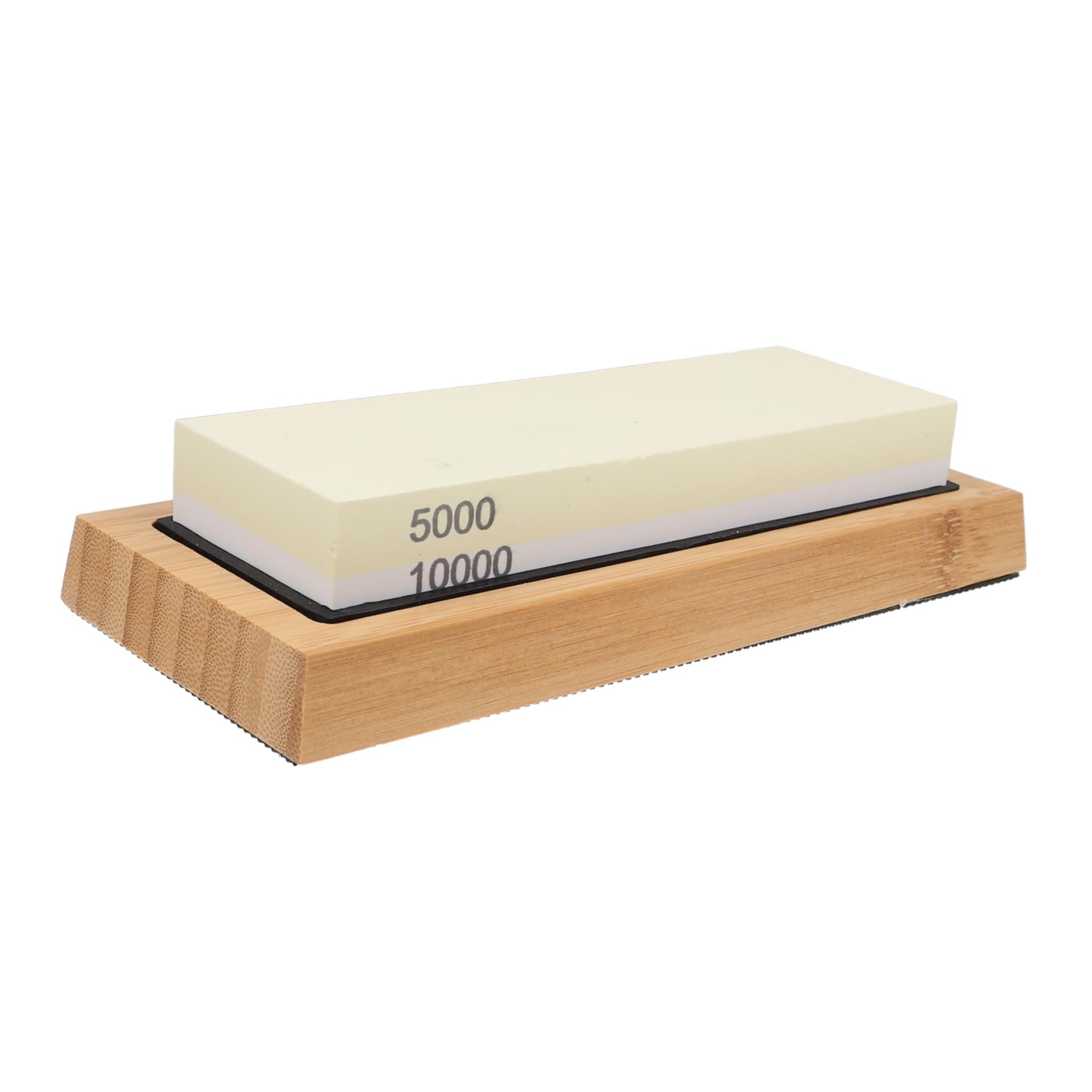 iplusmile Set Affilacoltelli Doppia Faccia in Corindone Bianco con Pietra per Affilare con Base in Bambù Antiscivolo per Cucina e Utensili da Taglio