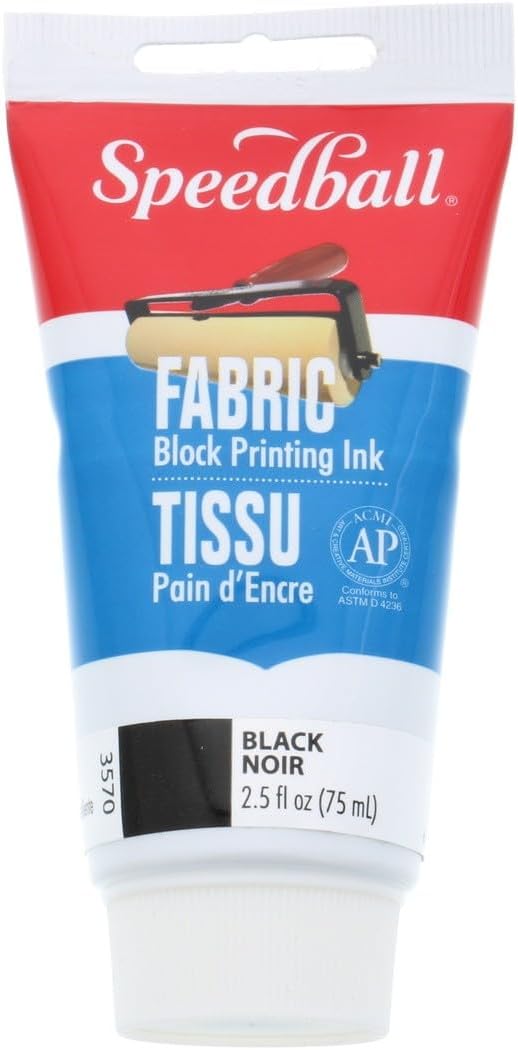 Speedball Fabric Block Printing Ink, 2.5Ounce, Black