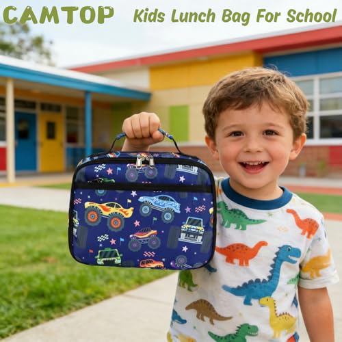 Image of CAMTOP Lunch Box Kids Boys Insulated Lunch Cooler Bag Reusable Lunch Tote Kit for School Travel
