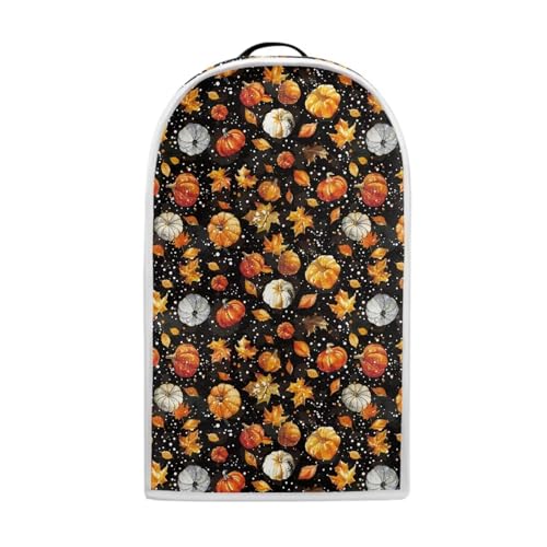 Image of Pumpkin Maple Leaf Blender Cover Top Handle Portable Stand Mixer or Coffee Maker Cover Machine Washable Kitchen Appliance Dust Cover for Food Processor Holiday Decoration