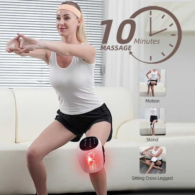 Knee Massager with Heat and Compression, 2025 Upgraded 3 Modes Cordless Heated Knee Massager, 3 Heating Levels & 3 Pressing Levels & 3 Vibration Levels, Gifts for Grandma, Grandpa, Family, Friends - Image 8