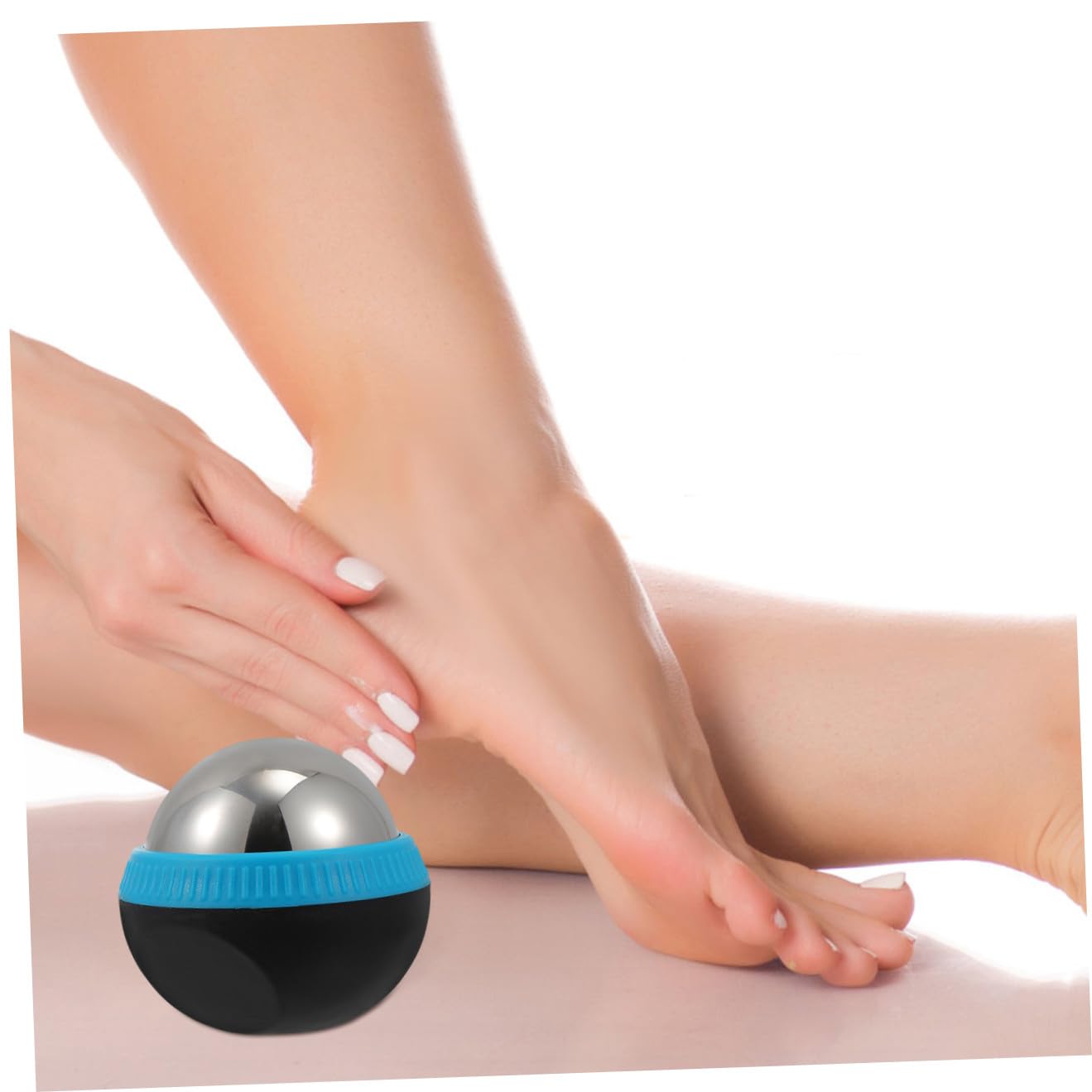 Edelstahl Massageball 1 Stück Blau mit 360-grad Rotation
